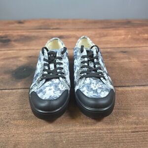 TRAQ by Alegria SNE-5019 Sneakers Womens 38 Black White Good Floral Lace Up